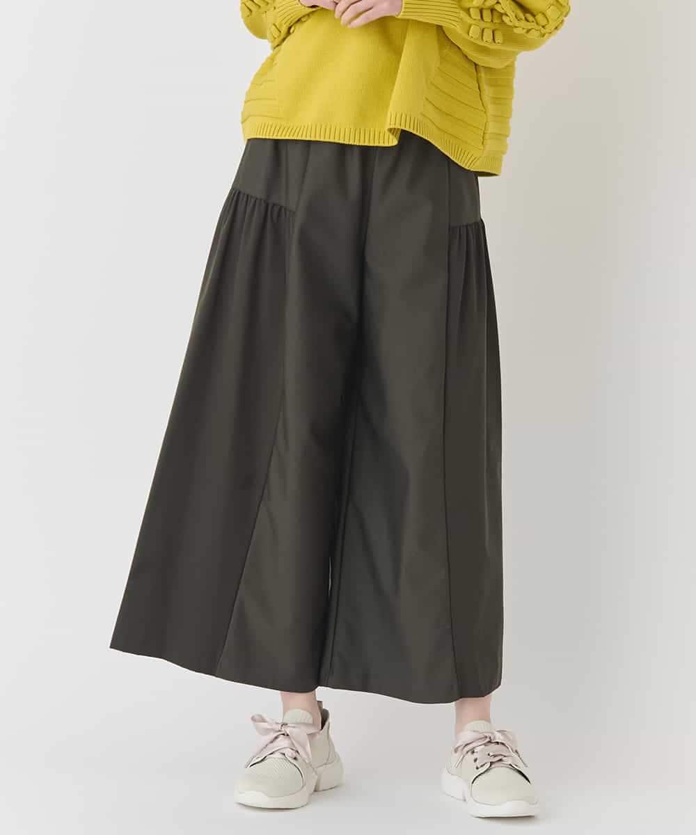 RLLCE01200 HIROKO BIS GRANDE(ヒロコ ビス グランデ) 【大きいサイズ/日本製】エアシルキー切り替えギャザーパンツ グレー