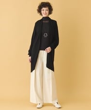 RLLCV21250 HIROKO BIS GRANDE(ヒロコ ビス グランデ) 【大きいサイズ】フロントタックフレアワイドパンツ /洗える ベージュ