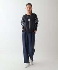 RLLDA30280 HIROKO BIS GRANDE(ヒロコ ビス グランデ) 【大きいサイズ】ストレッチセンタープレスパンツ ネイビー