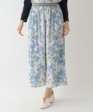 RLLDS25360 HIROKO BIS GRANDE(ヒロコ ビス グランデ) 【洗える】花柄フレアパンツ ライトブルー