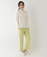RLLDS30250 HIROKO BIS GRANDE(ヒロコ ビス グランデ) 【洗濯機で洗える/日本製】ツイルセミフレアーパンツ イエロー