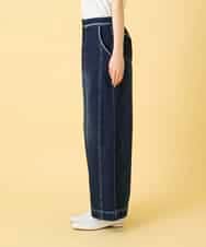 RLLED12270 HIROKO BIS GRANDE(ヒロコ ビス グランデ) 【大きいサイズ】ステッチポイントストレッチデニムパンツ /洗濯機で洗える ネイビー