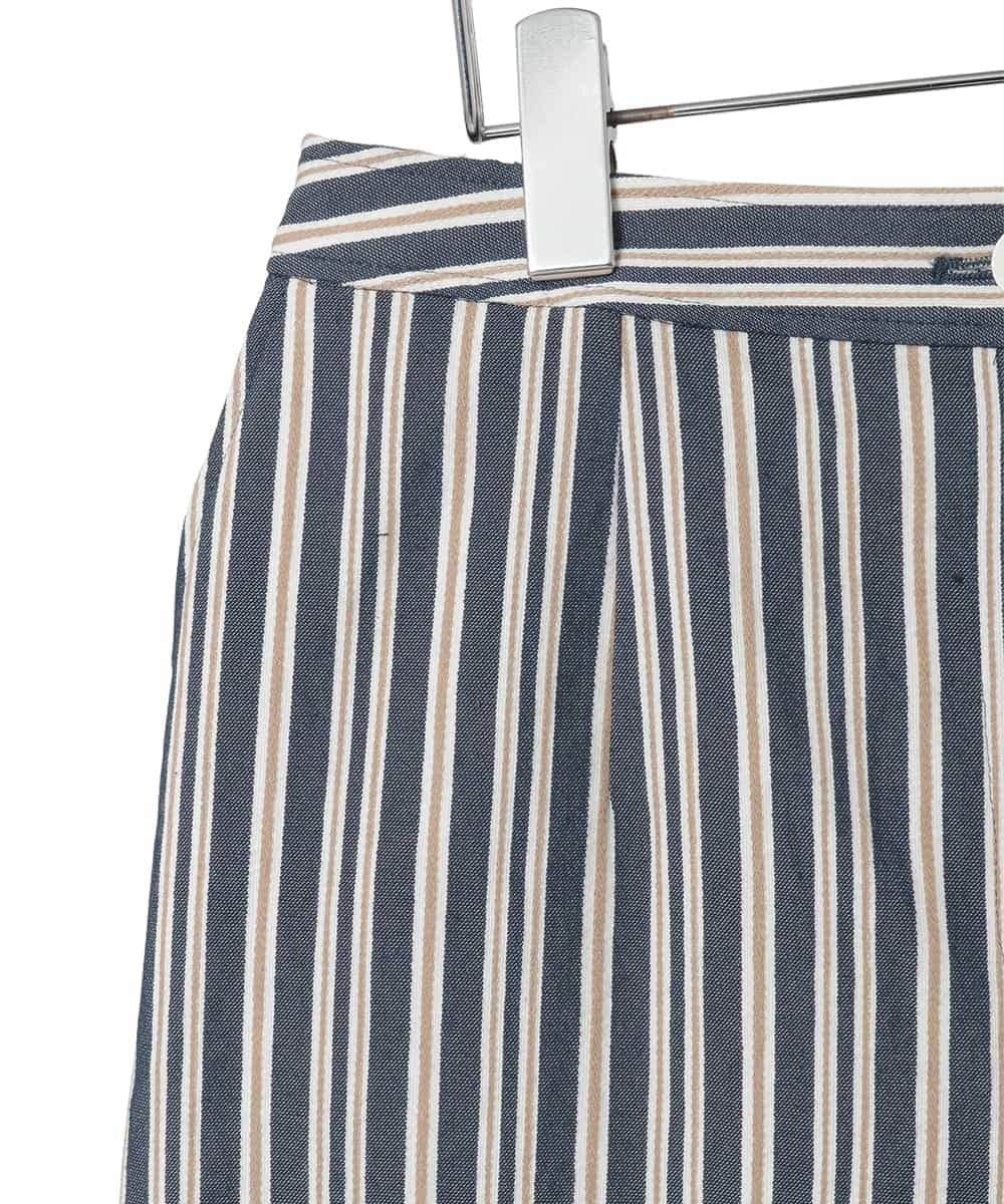 RLLED16290 HIROKO BIS GRANDE(ヒロコ ビス グランデ) ストライプクロップドパンツ ネイビー