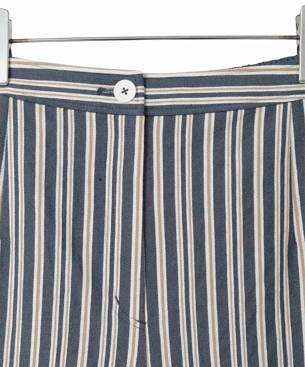 RLLED16290 HIROKO BIS GRANDE(ヒロコ ビス グランデ) ストライプクロップドパンツ ネイビー