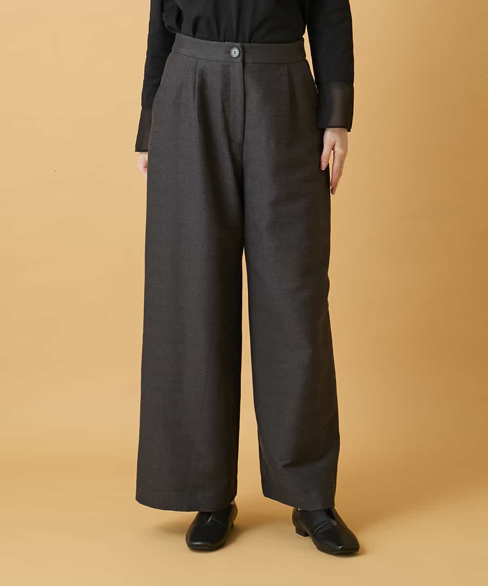 RLLED46350 HIROKO BIS GRANDE(ヒロコ ビス グランデ) 【大きいサイズ】ジャカードストレートパンツ /洗える ダークグレー