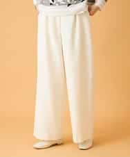 RLLED46350 HIROKO BIS GRANDE(ヒロコ ビス グランデ) 【大きいサイズ】ジャカードストレートパンツ /洗える ダークグレー