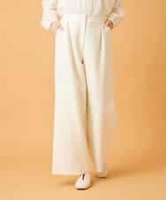 RLLED46350 HIROKO BIS GRANDE(ヒロコ ビス グランデ) 【大きいサイズ】ジャカードストレートパンツ /洗える ダークグレー