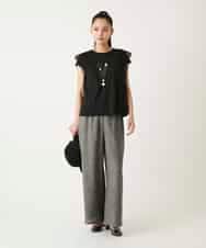 RLLFD03290 HIROKO BIS GRANDE(ヒロコ ビス グランデ) ツイーディーメッシュワイドパンツ ブラック