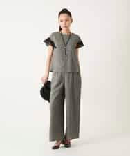 RLLFD03290 HIROKO BIS GRANDE(ヒロコ ビス グランデ) ツイーディーメッシュワイドパンツ ブラック