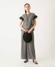 RLLFD03290 HIROKO BIS GRANDE(ヒロコ ビス グランデ) ツイーディーメッシュワイドパンツ ブラック