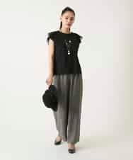 RLLFD03290 HIROKO BIS GRANDE(ヒロコ ビス グランデ) ツイーディーメッシュワイドパンツ ブラック