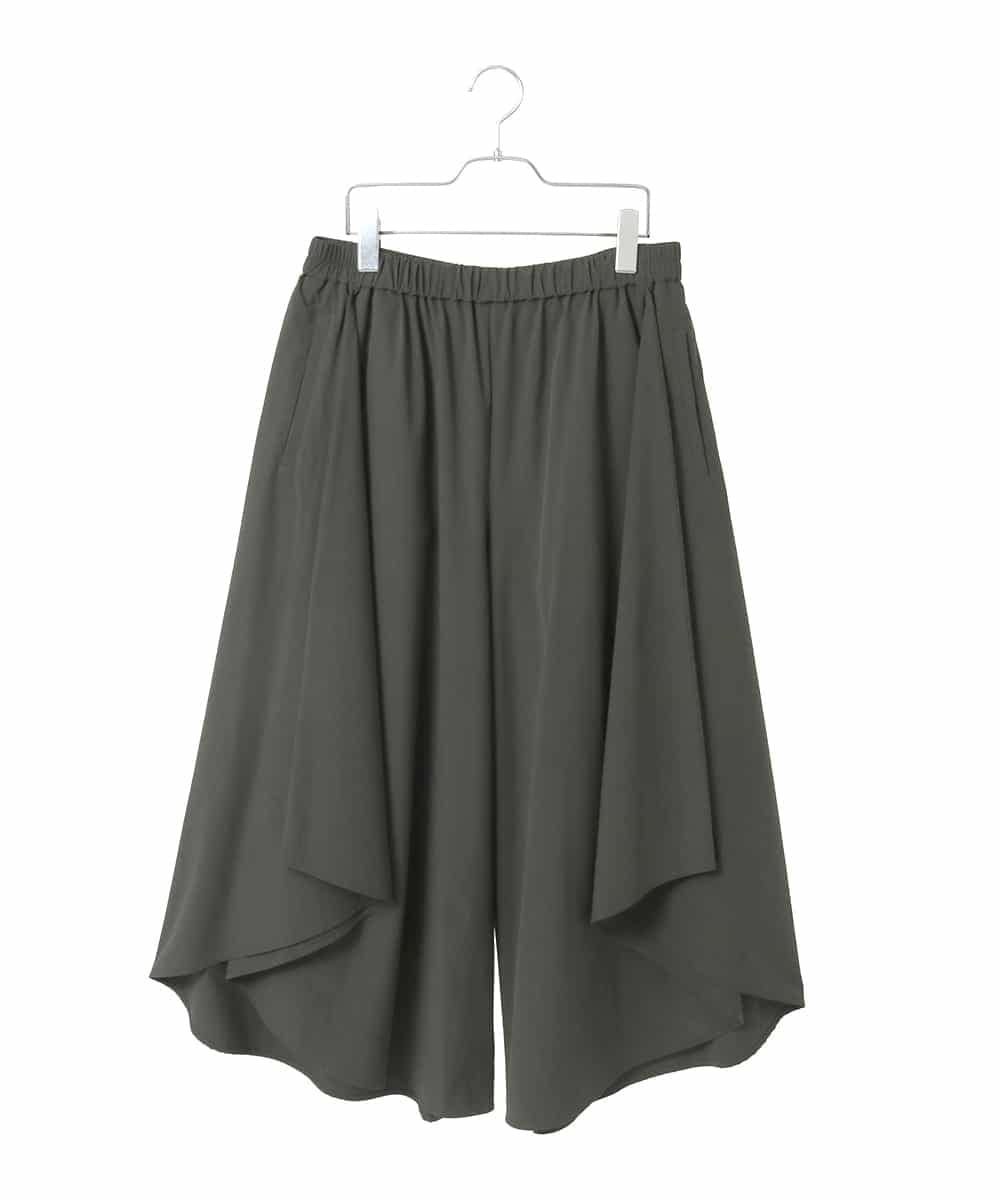 RLLFD11310 HIROKO BIS GRANDE 【大きいサイズ】サークルヘムドレープフレアパンツ /洗える