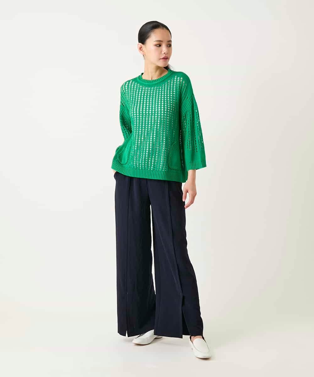 RLLFD12260 HIROKO BIS GRANDE(ヒロコ ビス グランデ) センタータックスリットデザインパンツ ネイビー