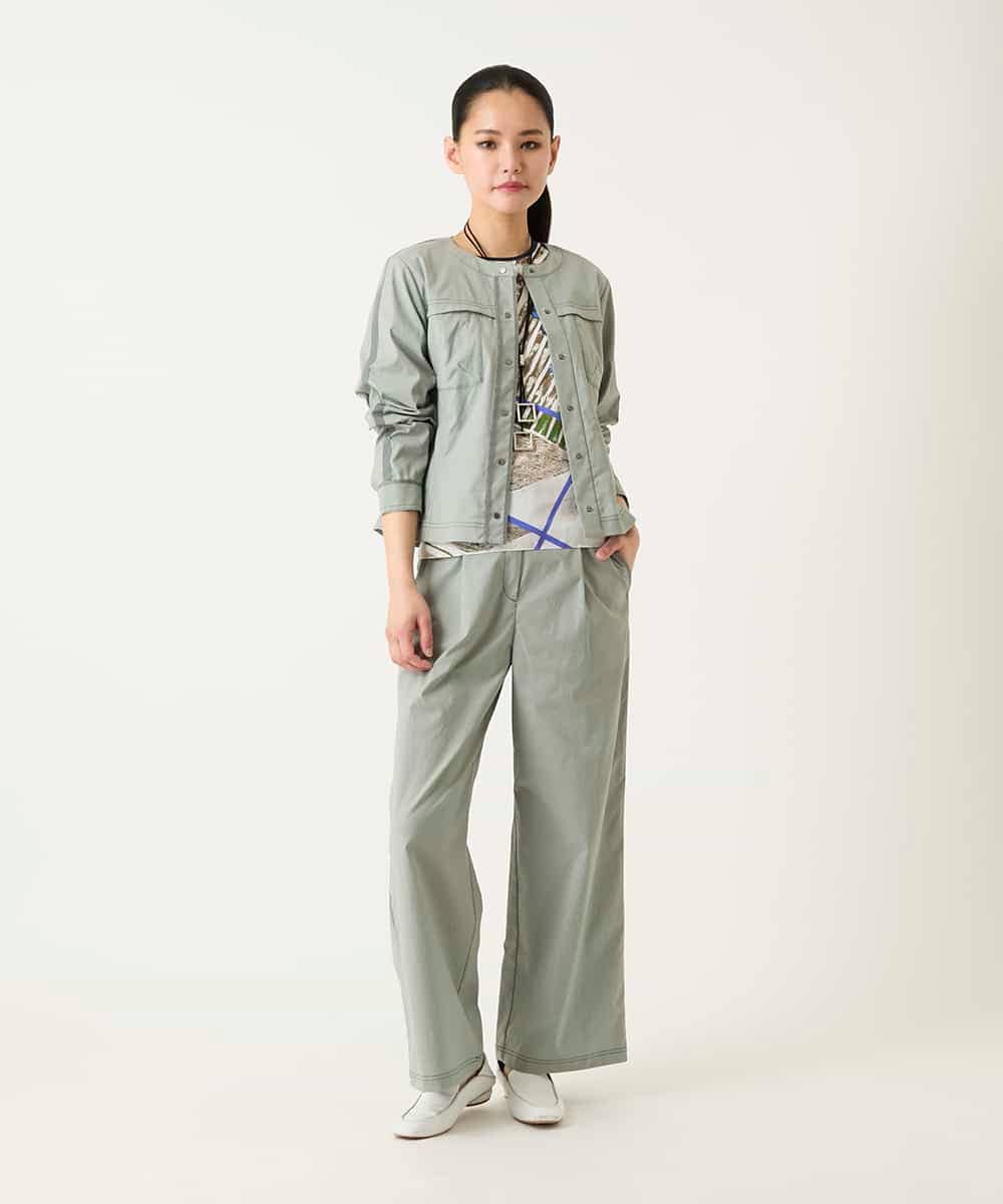 RLLFD32310 HIROKO BIS GRANDE(ヒロコ ビス グランデ) リネンライクイージーワイドパンツ ライトグレー