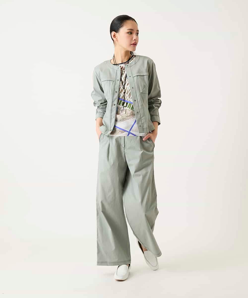 RLLFD32310 HIROKO BIS GRANDE(ヒロコ ビス グランデ) リネンライクイージーワイドパンツ ライトグレー