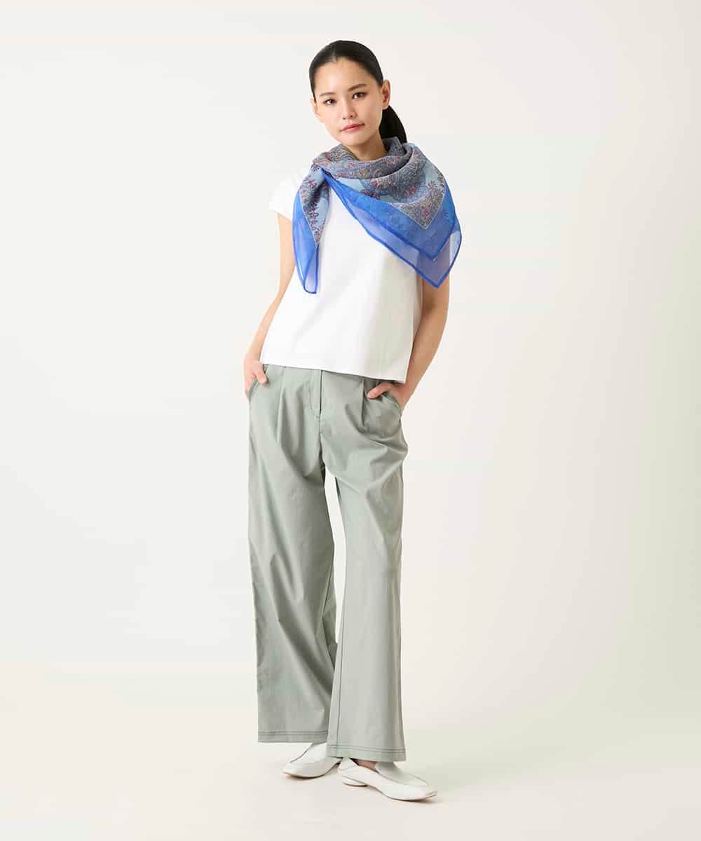 RLLFD32310 HIROKO BIS GRANDE(ヒロコ ビス グランデ) リネンライクイージーワイドパンツ ライトグレー