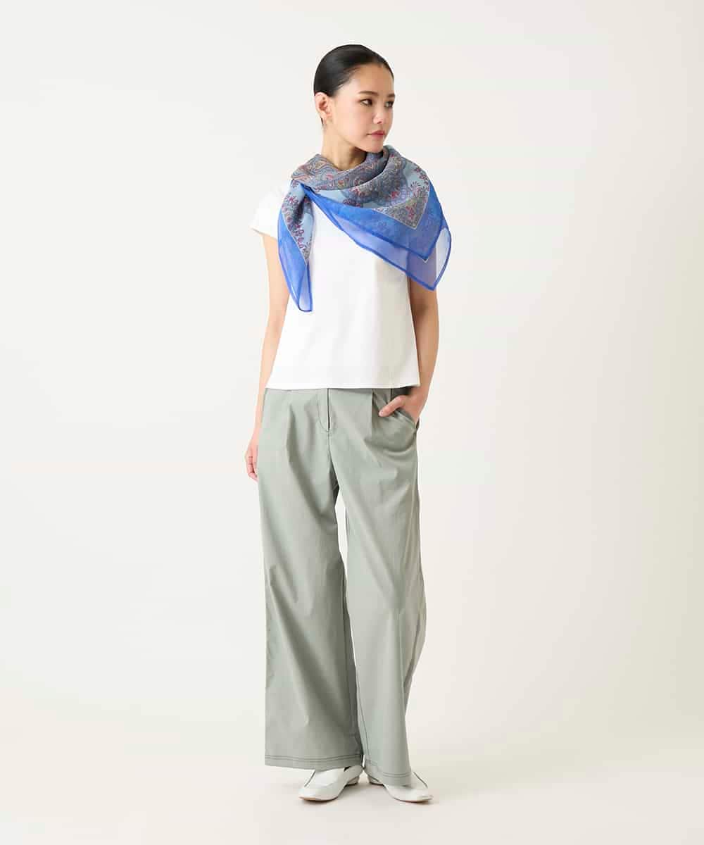 RLLFD32310 HIROKO BIS GRANDE(ヒロコ ビス グランデ) リネンライクイージーワイドパンツ ライトグレー