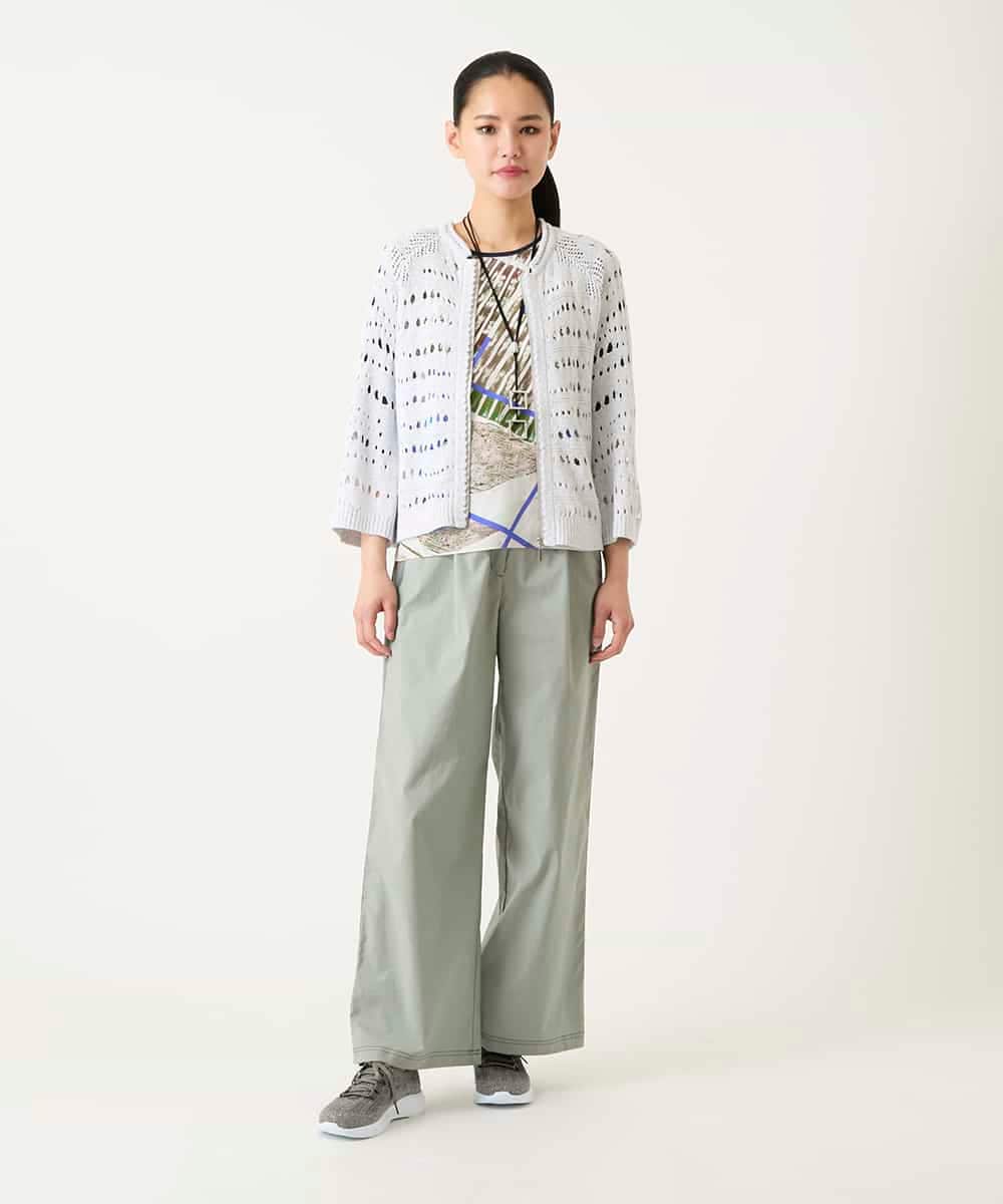 RLLFD32310 HIROKO BIS GRANDE(ヒロコ ビス グランデ) リネンライクイージーワイドパンツ ライトグレー