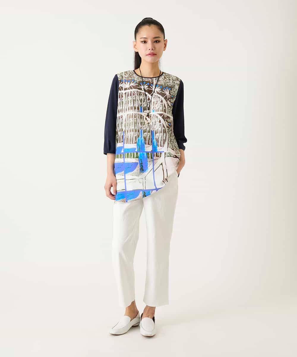 RLLFD50250 HIROKO BIS GRANDE(ヒロコ ビス グランデ) ボディシェルテーパードイージーパンツ ホワイト