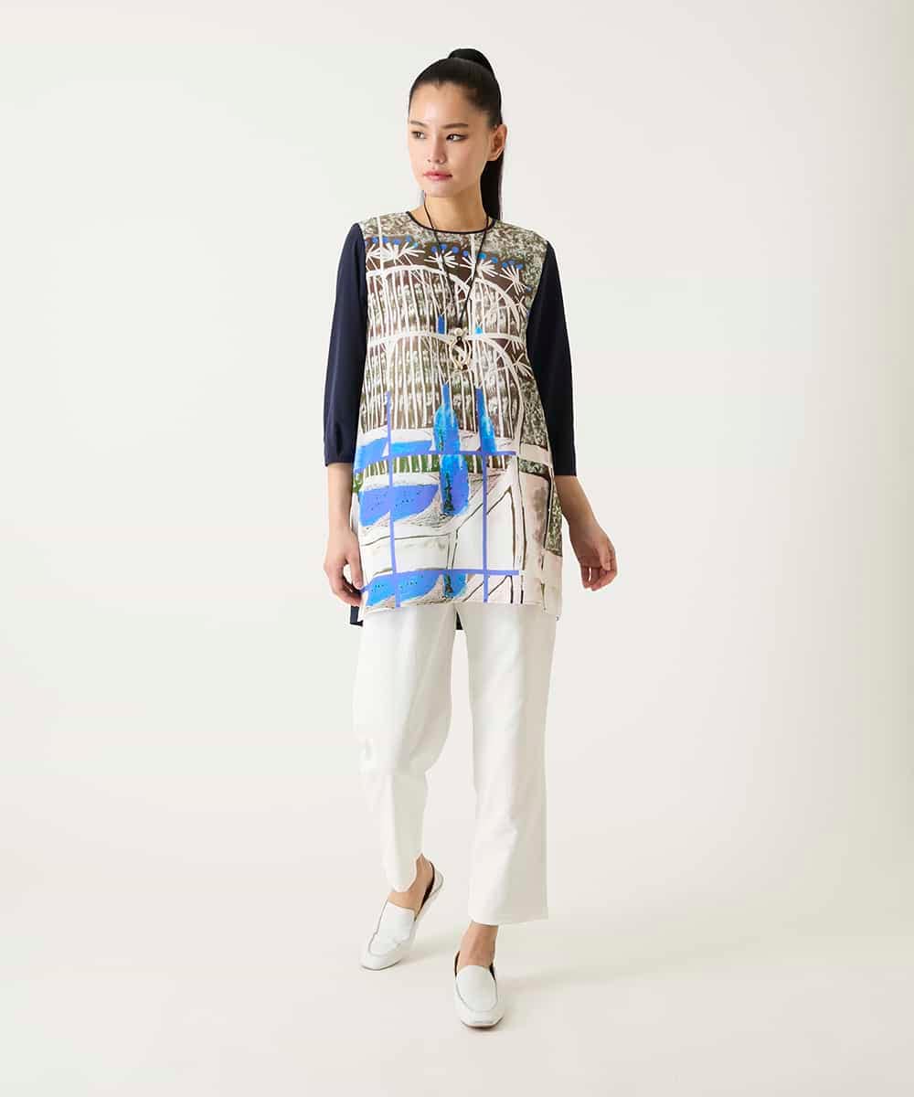 RLLFD50250 HIROKO BIS GRANDE(ヒロコ ビス グランデ) ボディシェルテーパードイージーパンツ ホワイト