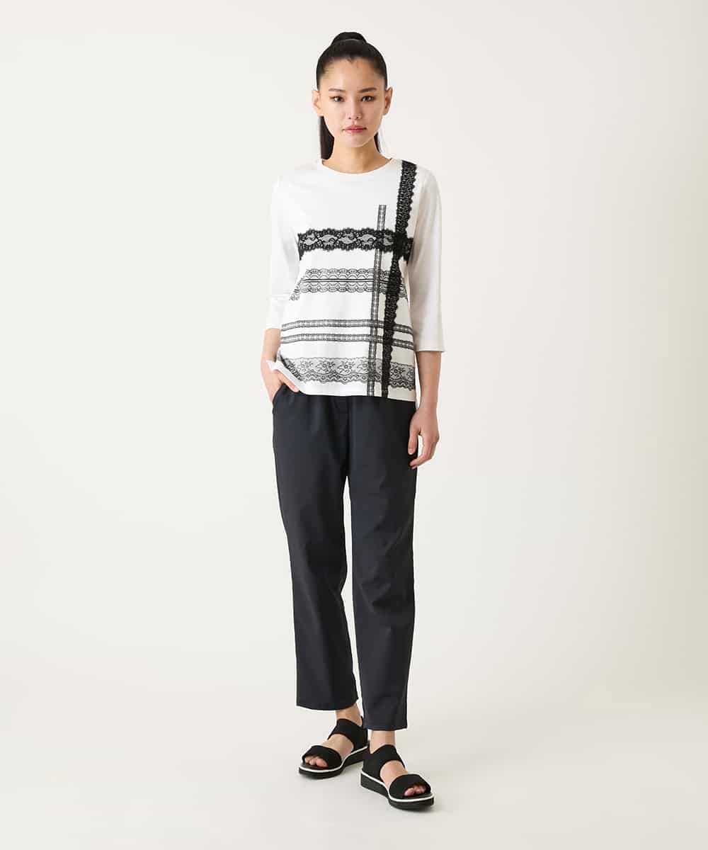 RLLFD50250 HIROKO BIS GRANDE(ヒロコ ビス グランデ) ボディシェルテーパードイージーパンツ ホワイト