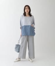 RLLFT41250 HIROKO BIS GRANDE(ヒロコ ビス グランデ) センタープレス リネンワイドパンツ カーキ