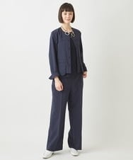 RLLFW06250 HIROKO BIS GRANDE(ヒロコ ビス グランデ) 【大きいサイズ】美シルエットセンタープレスワイドパンツ /洗える アイボリー