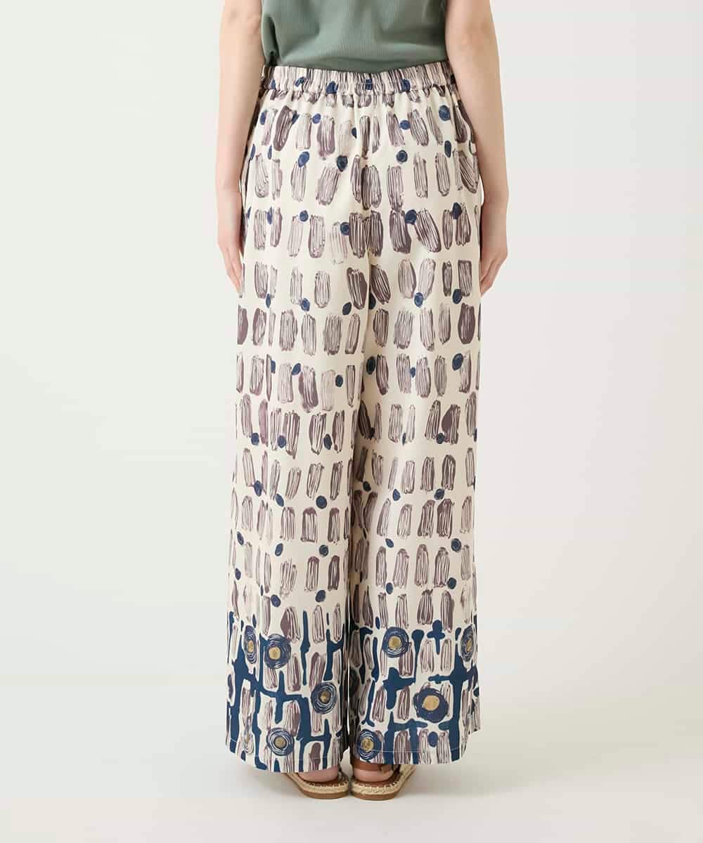 RLLGE05310 HIROKO BIS GRANDE(ヒロコ ビス グランデ) エスニックモチーフスラブワイドパンツ ベージュ