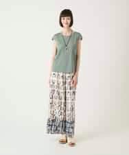 RLLGE05310 HIROKO BIS GRANDE(ヒロコ ビス グランデ) エスニックモチーフスラブワイドパンツ ベージュ