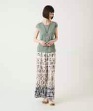 RLLGE05310 HIROKO BIS GRANDE(ヒロコ ビス グランデ) エスニックモチーフスラブワイドパンツ ベージュ