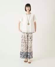 RLLGE05310 HIROKO BIS GRANDE(ヒロコ ビス グランデ) エスニックモチーフスラブワイドパンツ ベージュ