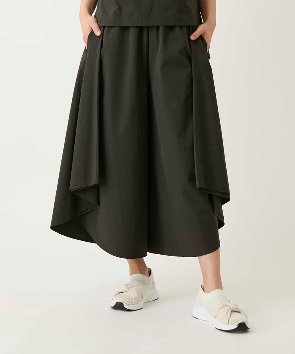 RLLGE11310 HIROKO BIS GRANDE(ヒロコ ビス グランデ) 【大きいサイズ】サークルヘムドレープフレアパンツ /洗える カーキ