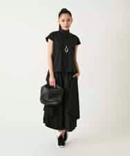 RLLGE11310 HIROKO BIS GRANDE(ヒロコ ビス グランデ) 【大きいサイズ】サークルヘムドレープフレアパンツ /洗える カーキ