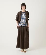 RLLGE12290 HIROKO BIS GRANDE(ヒロコ ビス グランデ) 【大きいサイズ】ウエストギャザーリネンライクワイドパンツ ベージュ