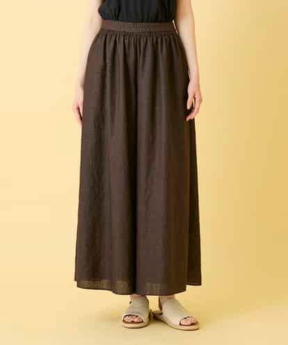 RLLGE12290 HIROKO BIS GRANDE 【先行予約/大きいサイズ】ウエストギャザーリネンライクワイドパンツ