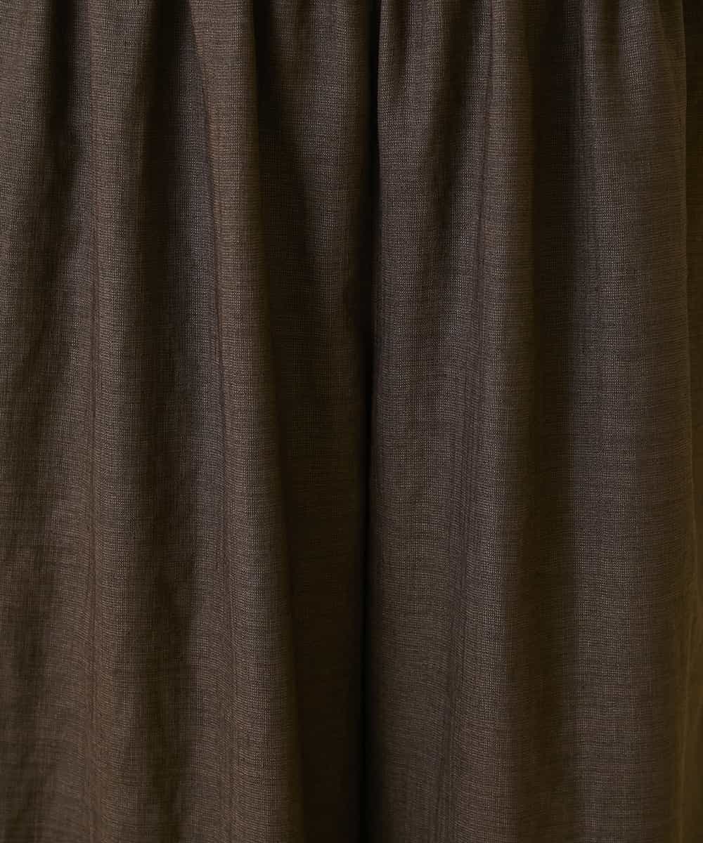 RLLGE12290 HIROKO BIS GRANDE(ヒロコ ビス グランデ) 【先行予約/大きいサイズ】ウエストギャザーリネンライクワイドパンツ ブラウン