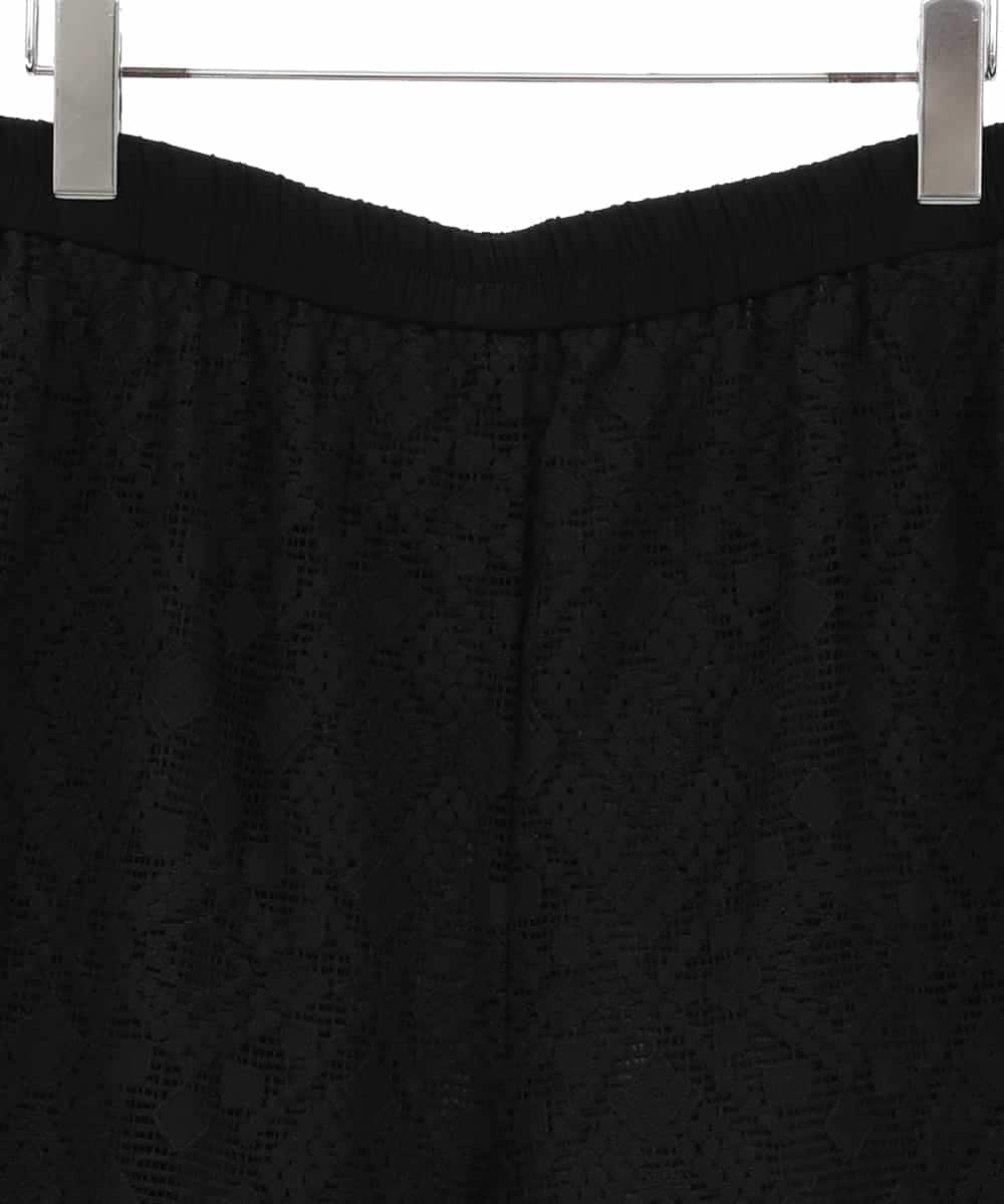 RLLGE30280 HIROKO BIS GRANDE(ヒロコ ビス グランデ) ラッセルレースサイドラインフレアーパンツ ブラック