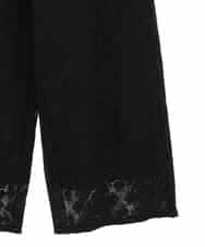 RLLGE30280 HIROKO BIS GRANDE(ヒロコ ビス グランデ) ラッセルレースサイドラインフレアーパンツ ブラック