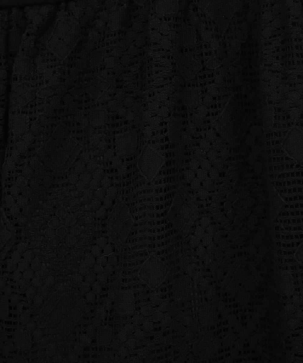 RLLGE30280 HIROKO BIS GRANDE(ヒロコ ビス グランデ) ラッセルレースサイドラインフレアーパンツ ブラック