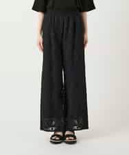 RLLGE30280 HIROKO BIS GRANDE(ヒロコ ビス グランデ) ラッセルレースサイドラインフレアーパンツ ブラック