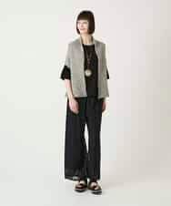 RLLGE30280 HIROKO BIS GRANDE(ヒロコ ビス グランデ) ラッセルレースサイドラインフレアーパンツ ブラック