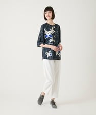RLLGE40250 HIROKO BIS GRANDE(ヒロコ ビス グランデ) 【大きいサイズ】ウエストギャザーストレッチパンツ /洗濯機で洗える ホワイト