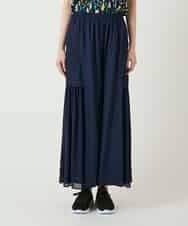 RLLGE58310 HIROKO BIS GRANDE(ヒロコ ビス グランデ) 異素材ジョイントデザインワイドパンツ ネイビー