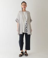 RLLHA55190 HIROKO BIS GRANDE(ヒロコ ビス グランデ) 【大きいサイズ/接触冷感/吸汗速乾】ドライストレッチワイドプルオンパンツ /洗濯機で洗える ネイビー