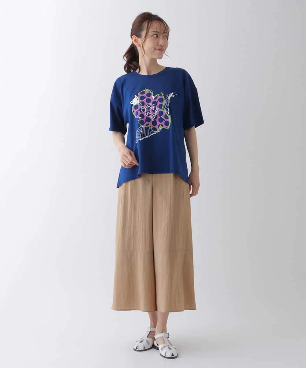 RLLHS26280 HIROKO BIS GRANDE(ヒロコ ビス グランデ) 【洗濯機で洗える】リネンライクボリュームワイドパンツ グリーン