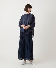RLLIE32300 HIROKO BIS GRANDE(ヒロコ ビス グランデ) 【大きいサイズ】リネンライクシアーツイルプリーツパンツ /洗える ライトグレー