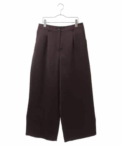 RLLLT25280 HIROKO BIS GRANDE 【洗濯機で洗える】艶サテンワイドシルエットパンツ