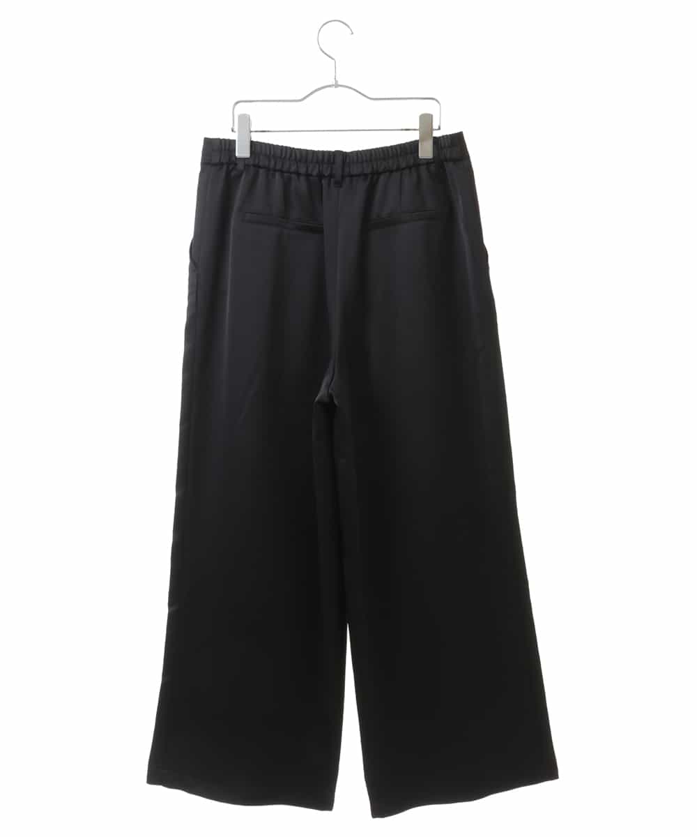 RLLLT25280 HIROKO BIS GRANDE(ヒロコ ビス グランデ) 【洗濯機で洗える】艶サテンワイドシルエットパンツ ブラック