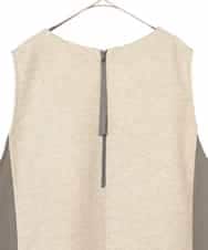 RLPAD27350 HIROKO BIS GRANDE(ヒロコ ビス グランデ) 【大きいサイズ】異素材Vネックジャンパースカート /洗える ベージュ