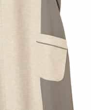 RLPAD27350 HIROKO BIS GRANDE(ヒロコ ビス グランデ) 【大きいサイズ】異素材Vネックジャンパースカート /洗える ベージュ